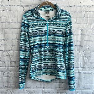 Nike pro dry fit women’s blue quarter‎ zip athletic top size small